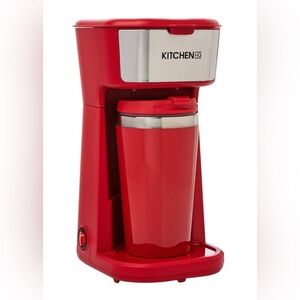 Red Kitchen HQ Single Coffee Maker with Travel Mug